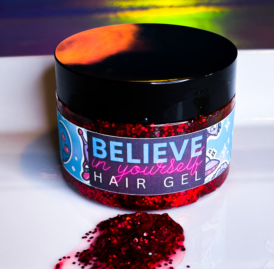 Glam Red-Glittered Hair Gel