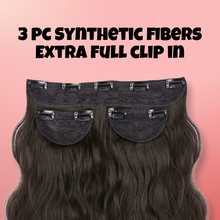 Load image into Gallery viewer, Invisible 3 pc Clip In Synthetic Hair Fiber
