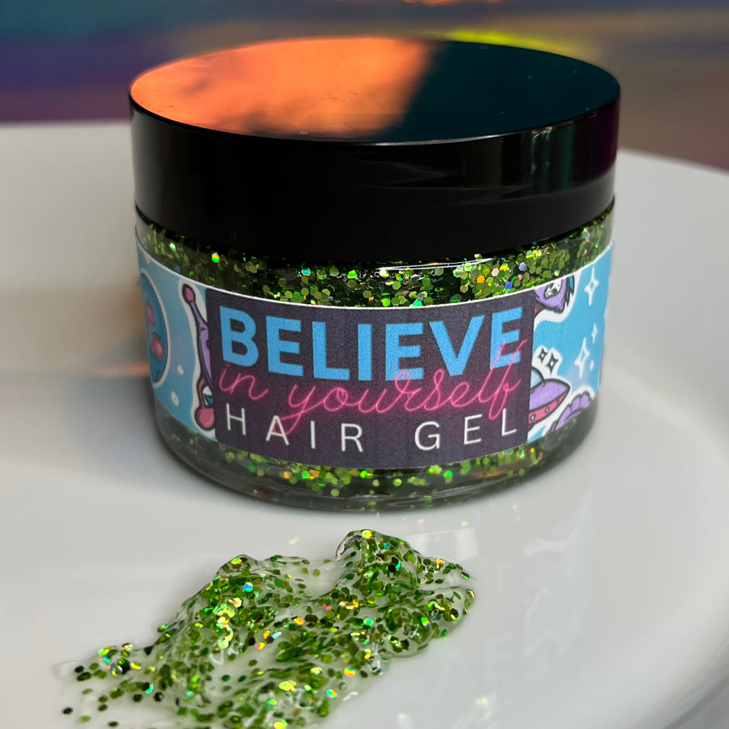 Green Alien-Glittered Hair Gel